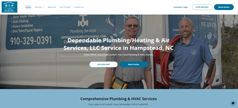 Dependable Plumbing/Heating & Air Services - from website