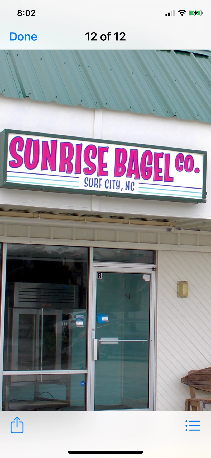 Sunrise Bagel Co coffee shop in Surf City, NC